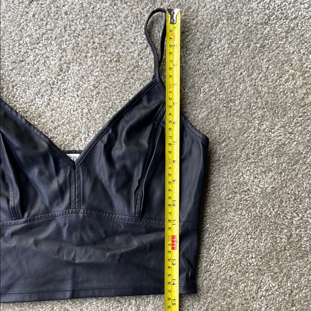 🪷Lola Grace Faux Leather Crop Top, Black, Size Small - Picture 8 of 10